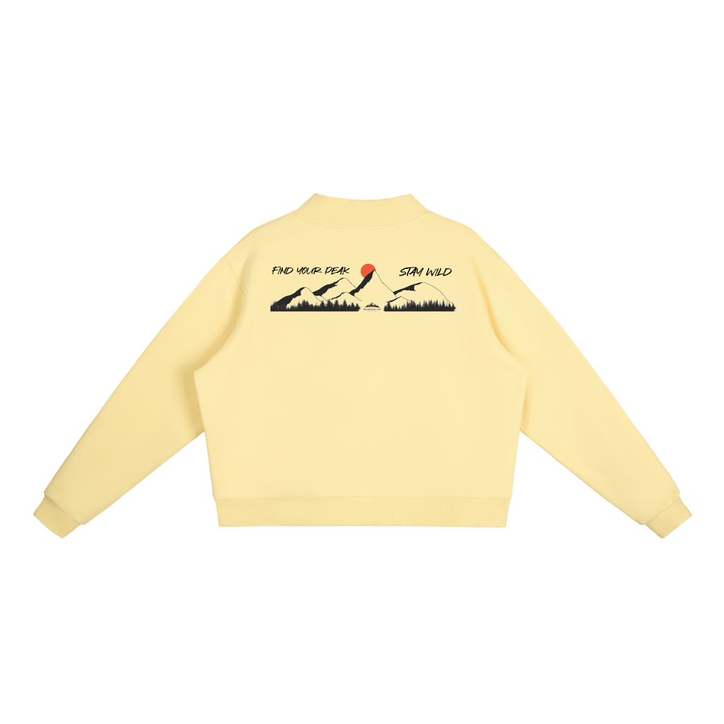 Essential Fleece Mock-Neck Crew Sweatshirt