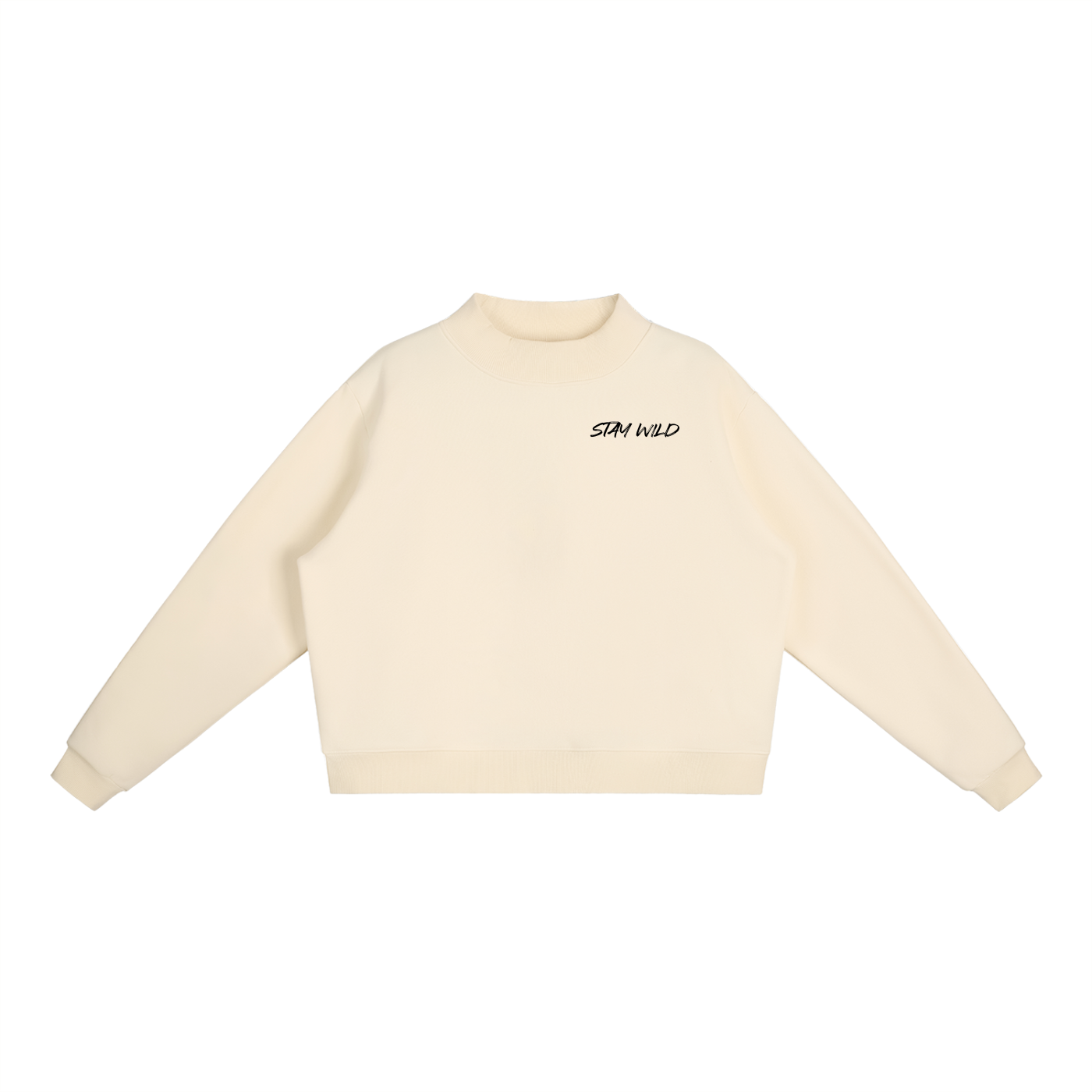 Essential Fleece Mock-Neck Crew Sweatshirt