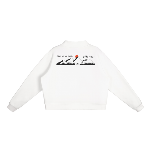 Essential Fleece Mock-Neck Crew Sweatshirt