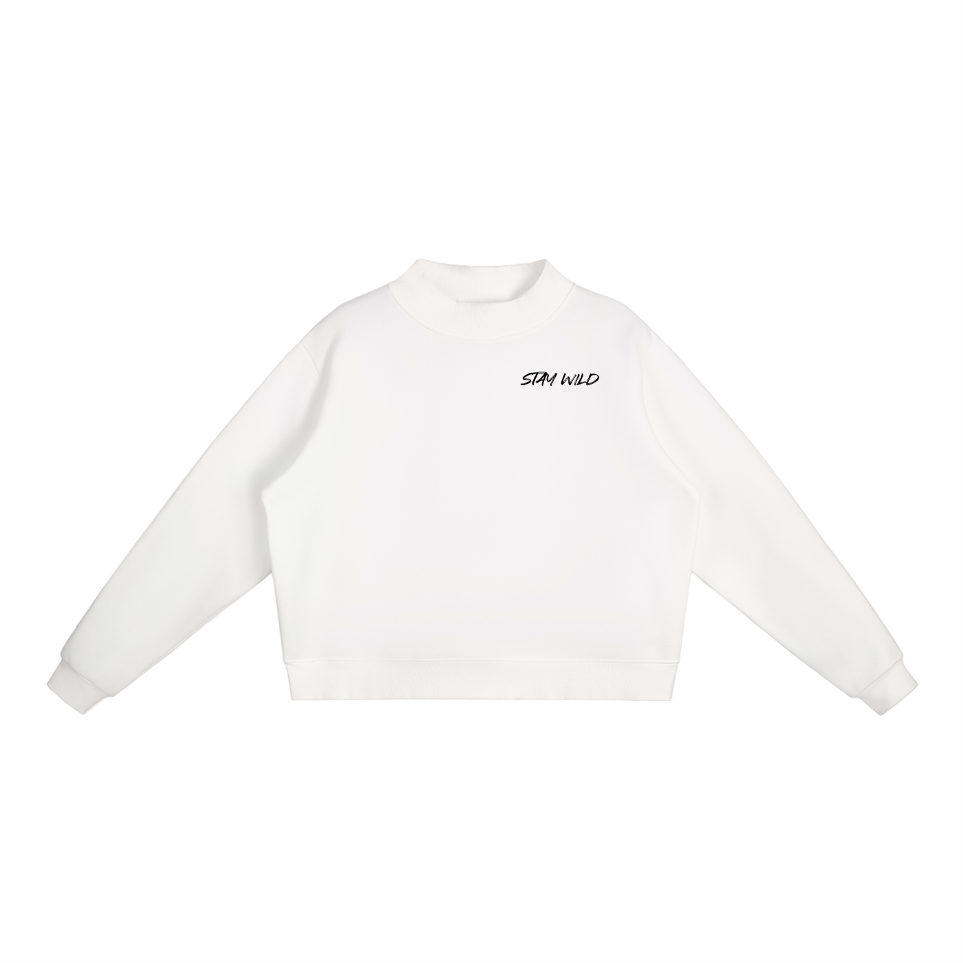 Essential Fleece Mock-Neck Crew Sweatshirt