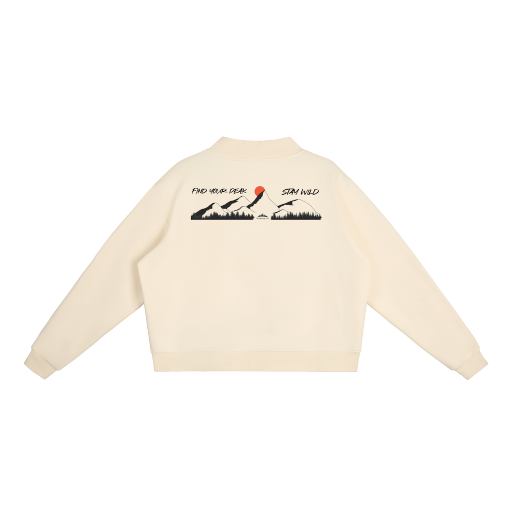Essential Fleece Mock-Neck Crew Sweatshirt